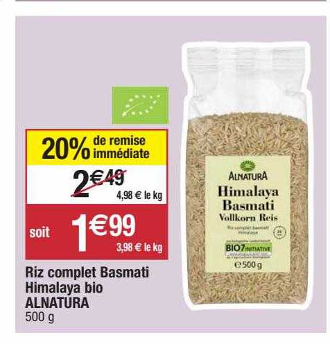 Riz Complet Basmati Himalaya Bio Alnatura