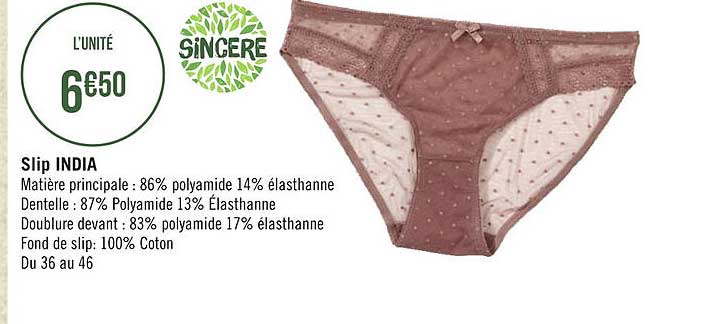 slip india sincère