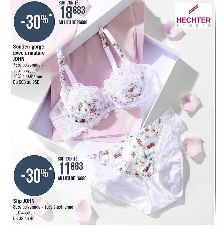 soutien-gorge avec armature john, slip john hechter