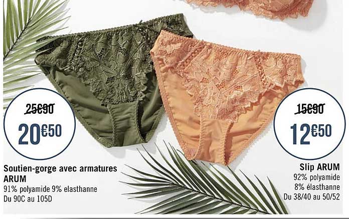 soutien-gorge avec armatures arum, slip arum