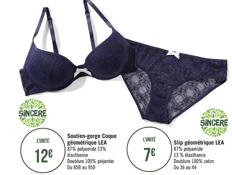 soutien-gorge coque géométrique léa, slip géométrique léa sincère