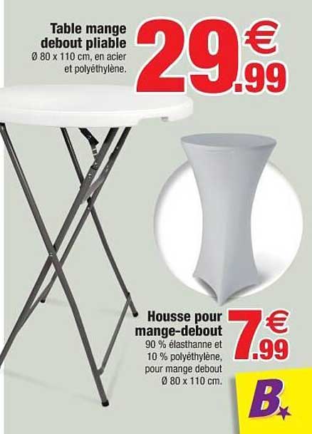 table mange debout pliable, housse pour mange-debout