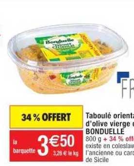 Taboulé Oriental D'olive Vierge Bonduelle