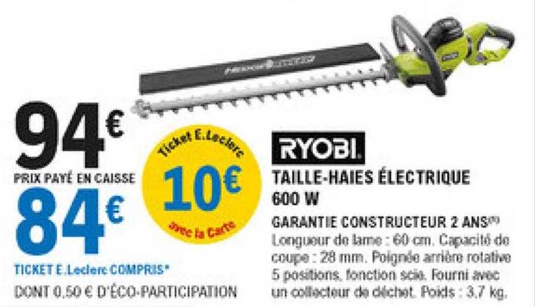taille-haies électrique 600 w ryobi