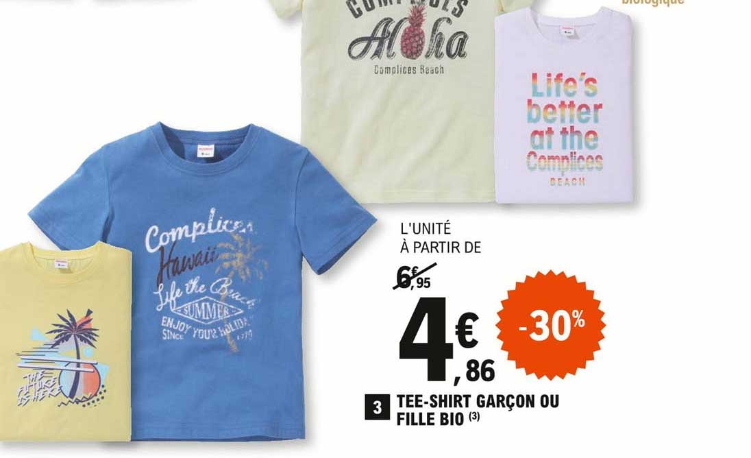tee-shirt garçon ou fille bio