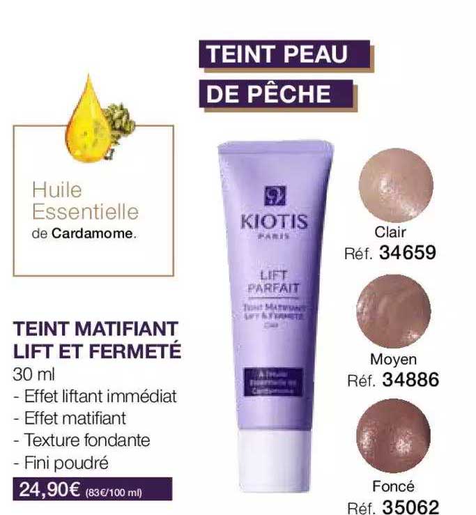 teint matifiant lift et fermeté kiotis paris