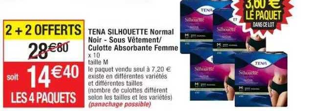 tena silhouette normal noir - sous vêtement - culotte absorbante femme
