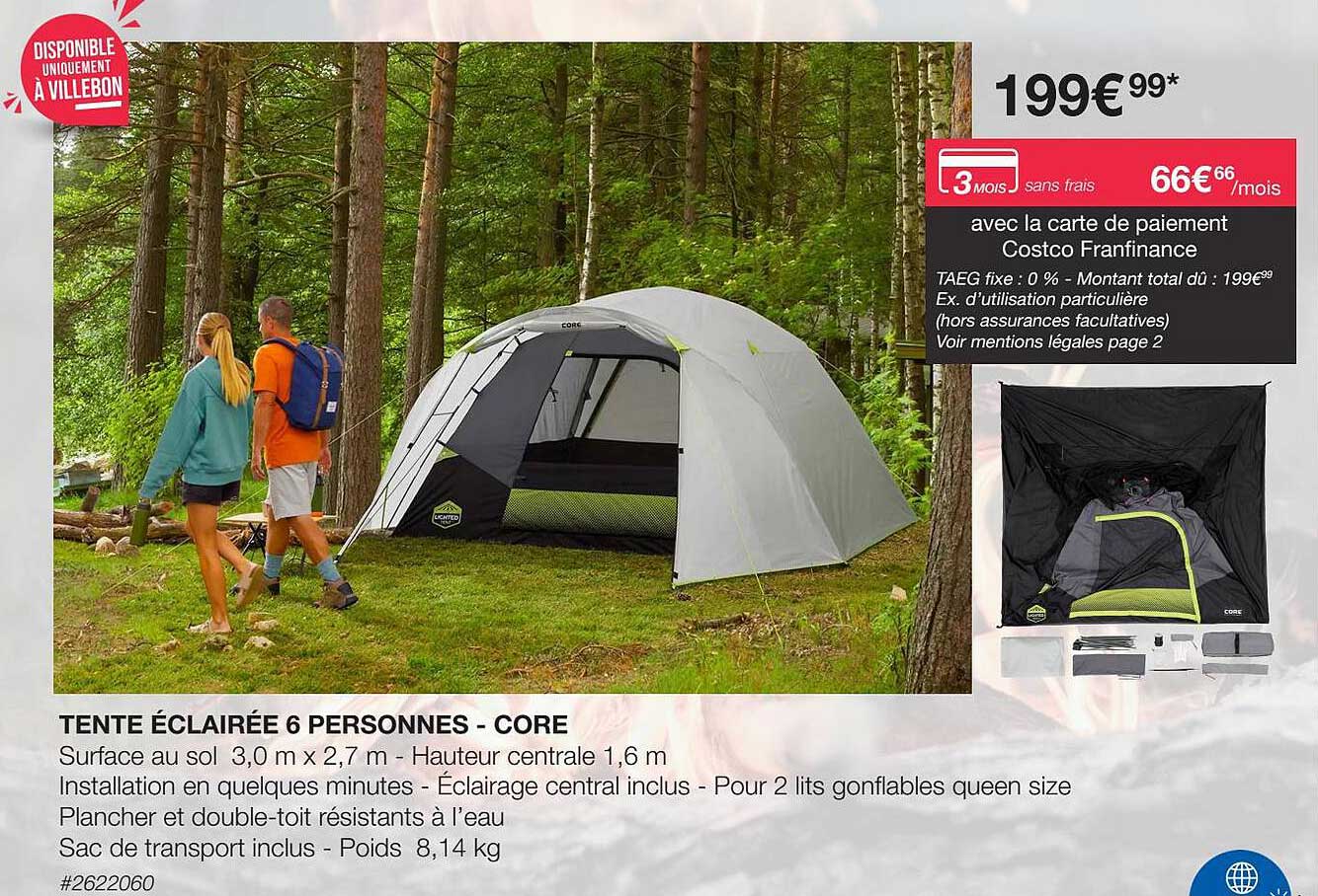 tente éclairée 6 personnes - core