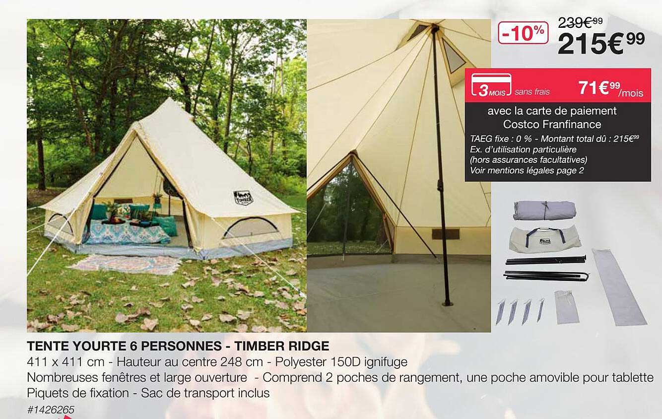 tente yourte 6 personnes - timber ridge