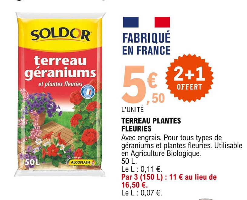 terreau plantes fleuries soldor