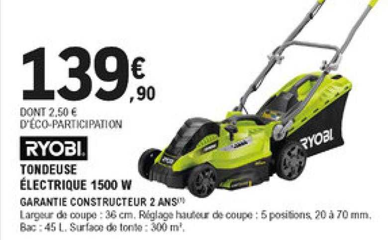 Tondeuse électrique 1500 W Ryobi