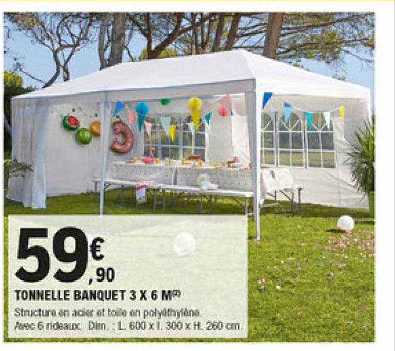 tonnelle banquet 3 x 6 m