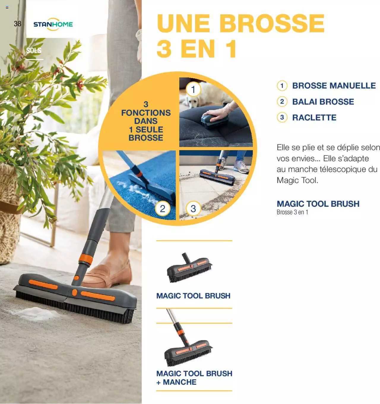 une brosse 3 en 1