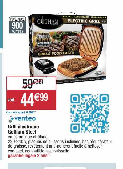venteo grill électrique gotham steel
