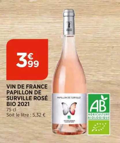 vin de france papillon de surville rosé bio 2021