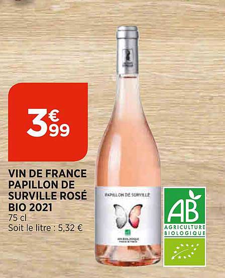 vin de france papillon de surville rosé bio 2021
