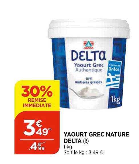 yaourt grec nature delta