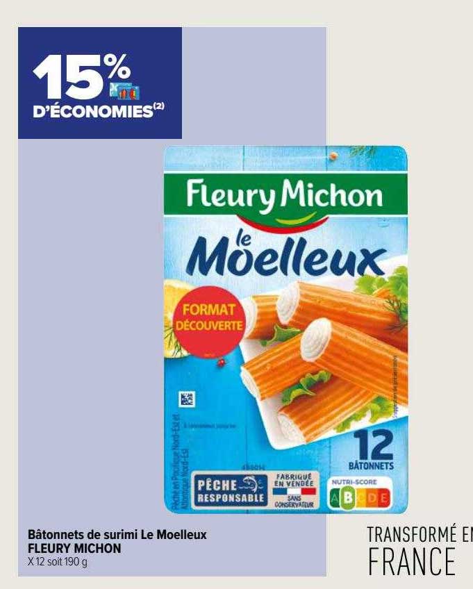 bâtonnets de surimi le moelleux fleury michon
