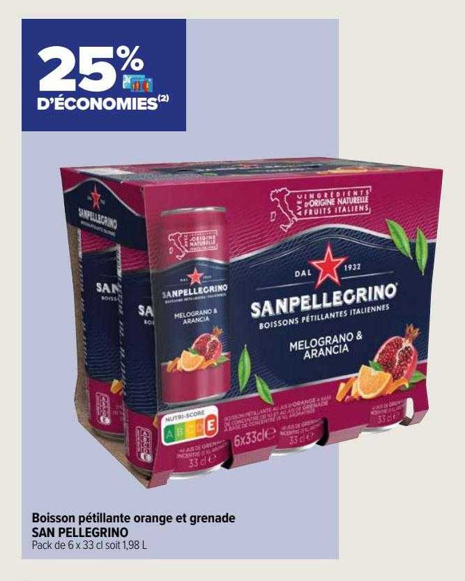 boisson pétillante orange et grenade san pellegrino