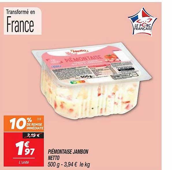 Piémontaise Jambon Netto