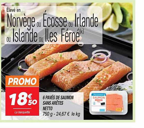 6 pavés de saumon sans arêtes  netto