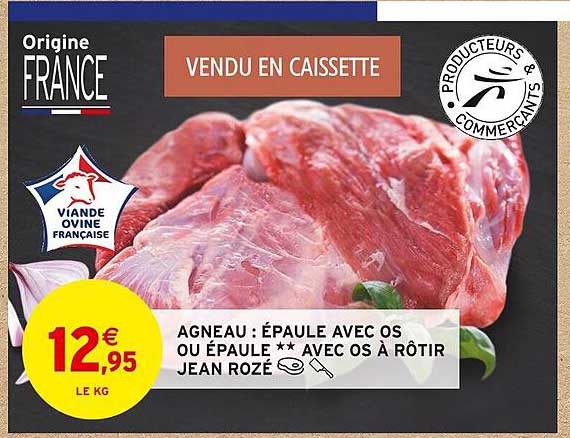 agneau : épaule avec os ou épaule ** avec os à rôtir jean rozé