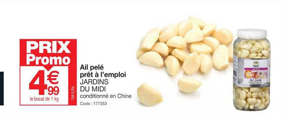 ail pelé prêt à l'emploi jardins du midi