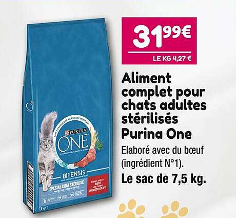 aliment complet pour chats adultes stérilisés purina one