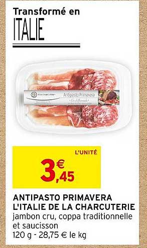 antipasto primavera l'italie de la charcuterie