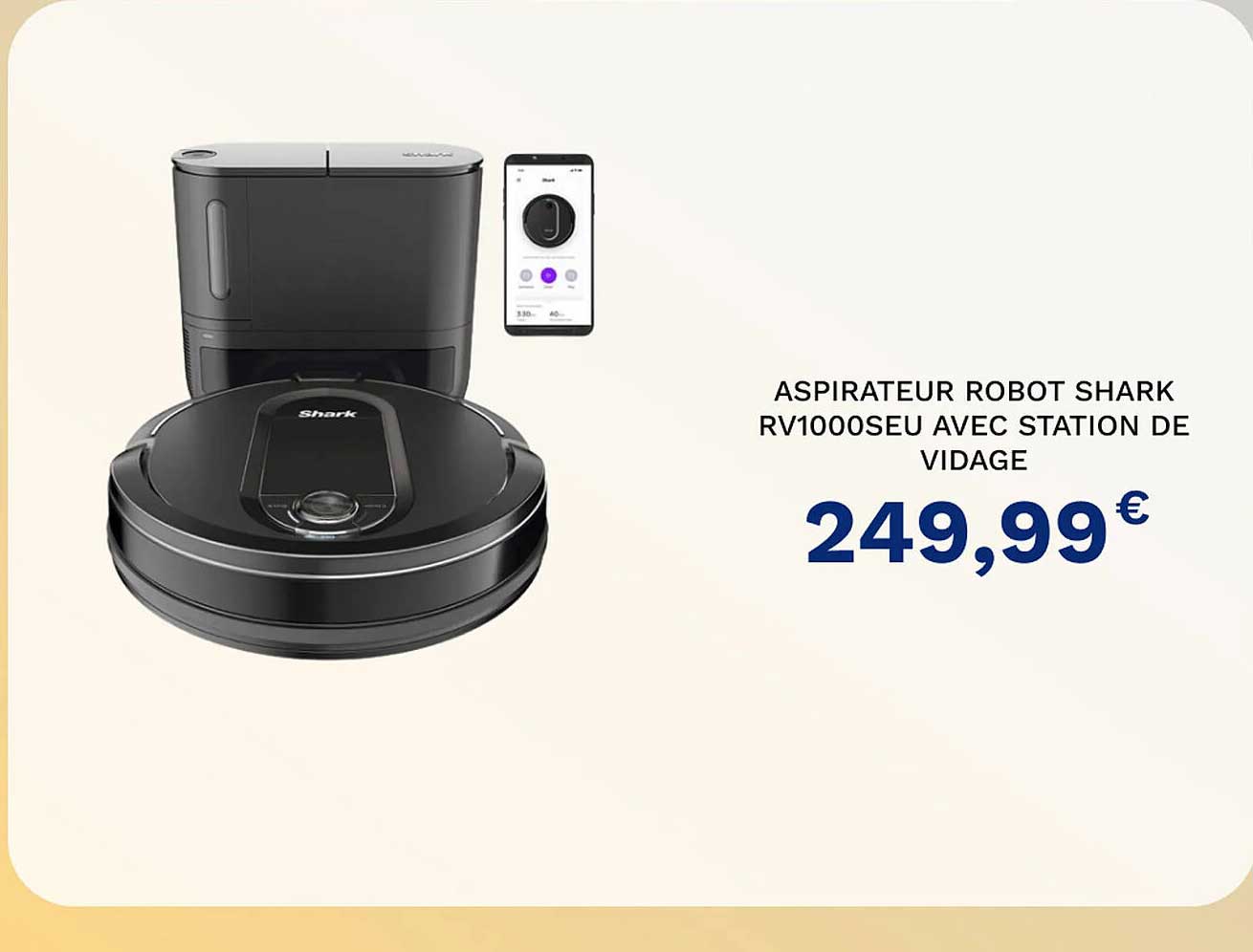 aspirateur robot shark rv1000seu avec station de vidage