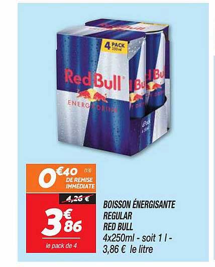 boisson énergisante regular red bull