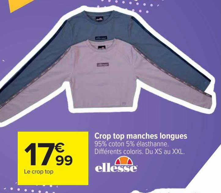 crop top manches longues ellesse