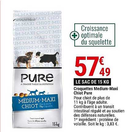 croquettes medium-maxi chiot pure