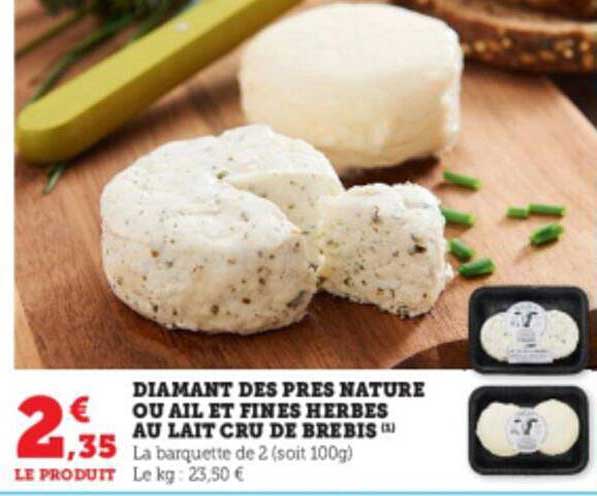 diamant des près nature ou ail et fines herbes au lait cru de brebis