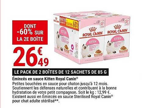 émincés en sauce kitten royal canin