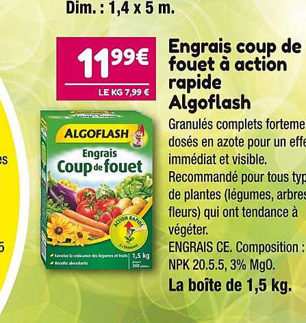 engrais coup de fouet à action rapide algoflash