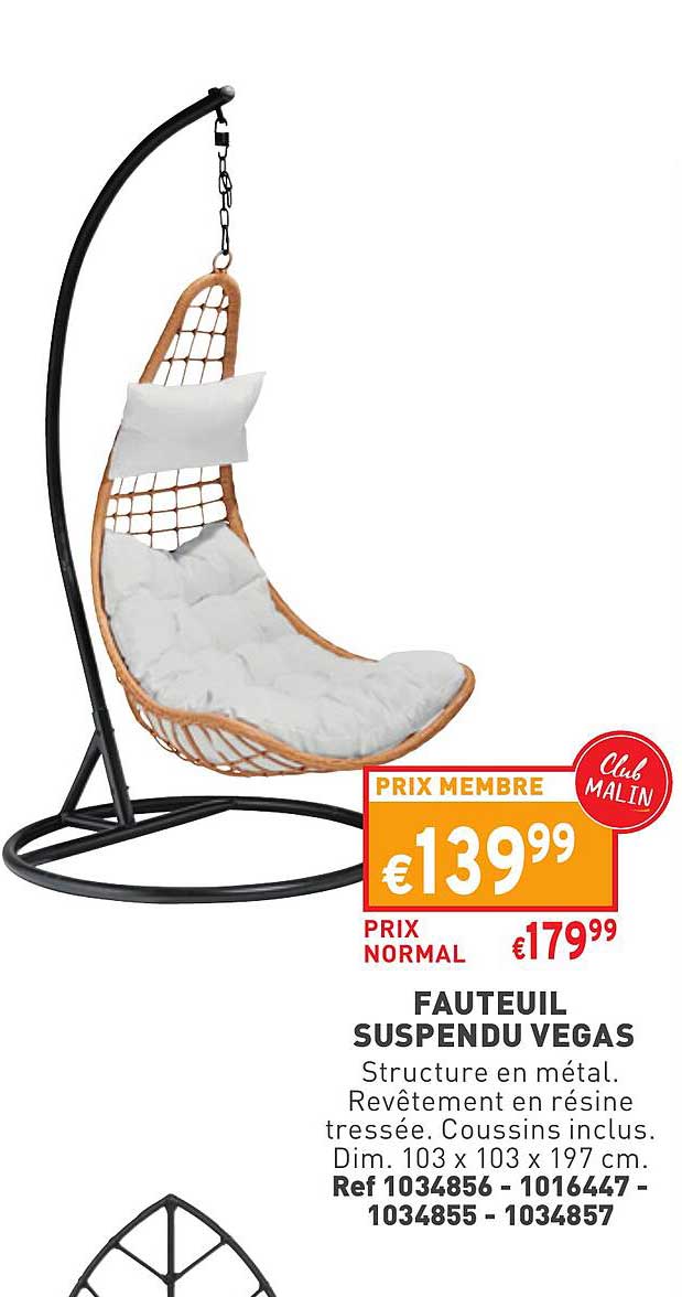 fauteuil suspendu vegas