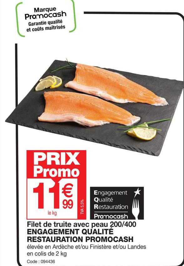 filet de truite avec peau 200-400 engagement qualité restauration promocash
