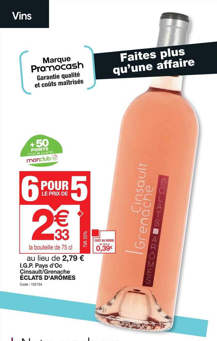 igp pays d'oc cinsault-grenache éclats d'arômes