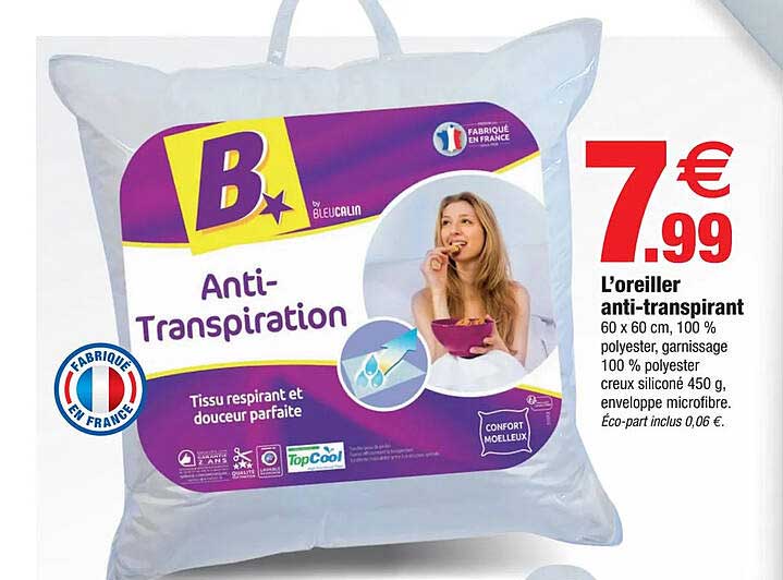l'oreiller anti-transpirant