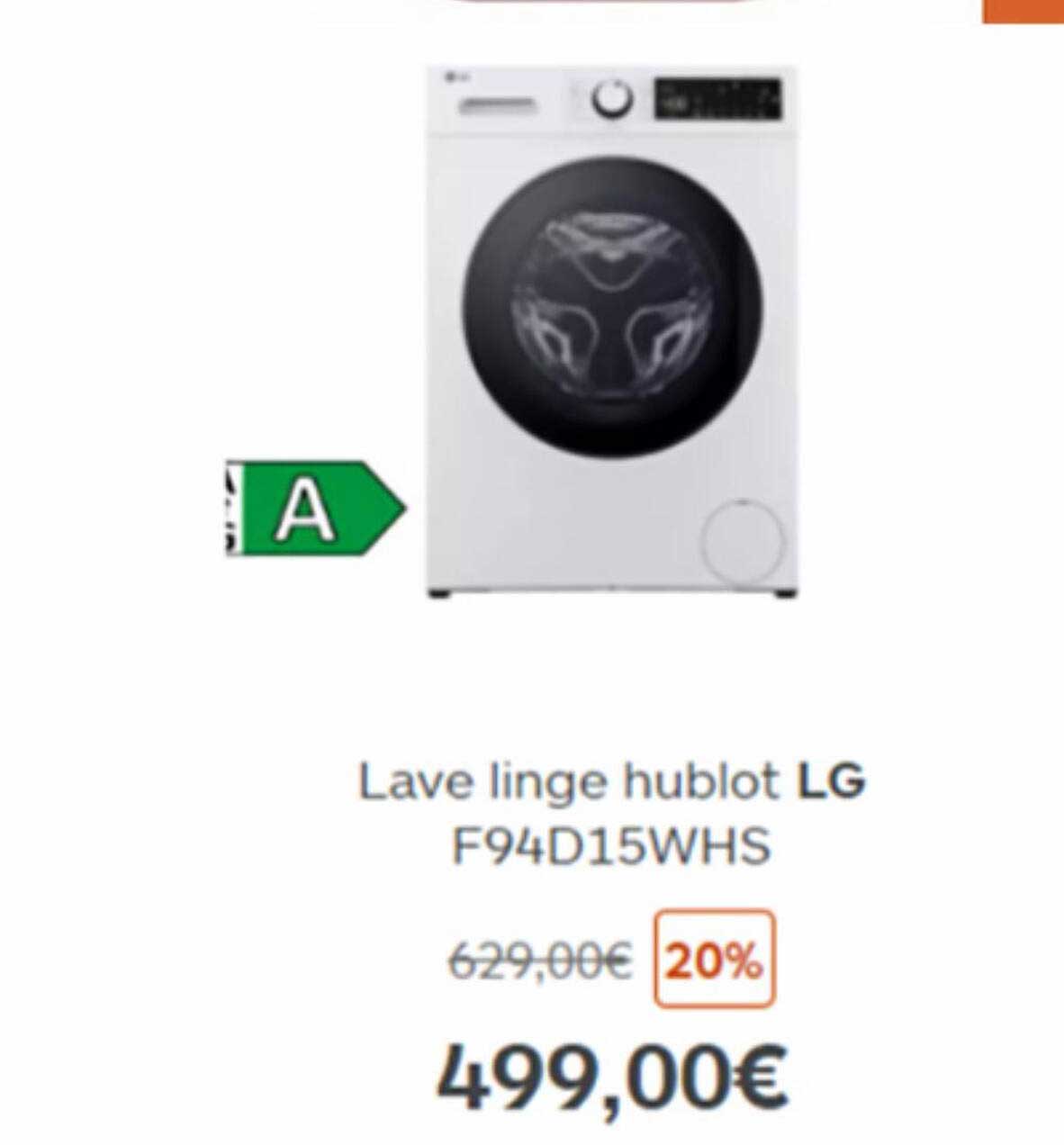 lave linge hublot LG f94d15whs