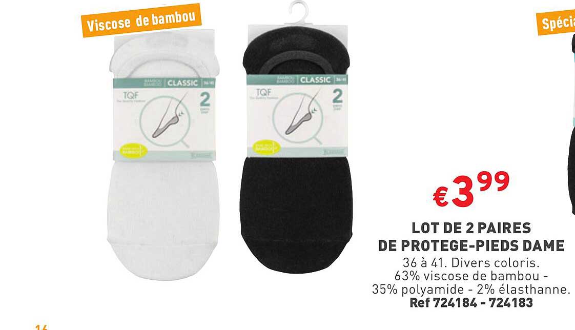 lot de 2 paires de protège-pieds dame