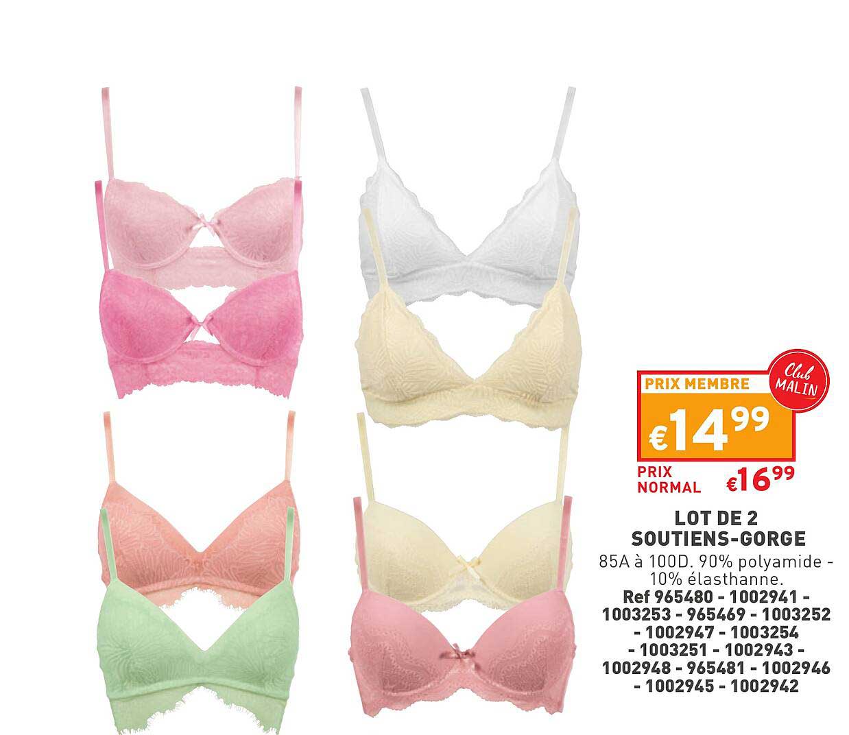 lot de 2 soutiens-gorge