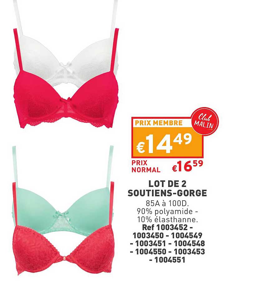 lot de 2 soutiens-gorge