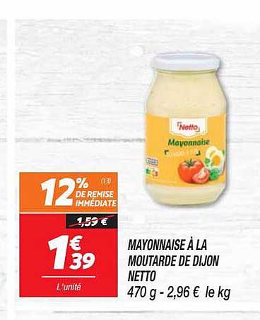 Mayonnaise à La Moutarde De Dijon Netto