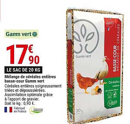 mélange de céréales entières basse-cour gamm vert