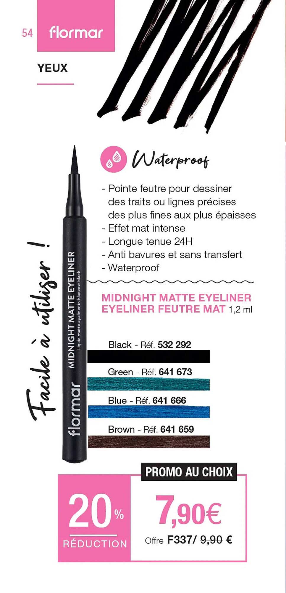 midnight matte eyeliner flormar