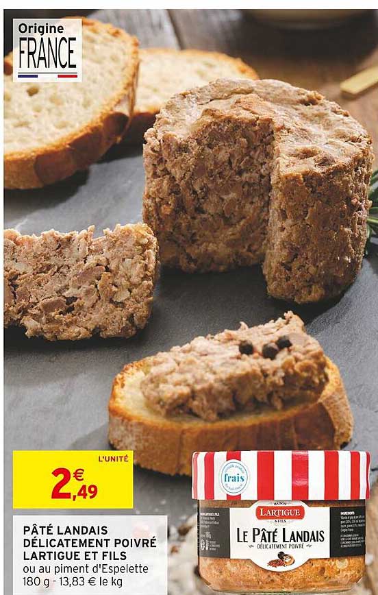 pâté landais délicatement poivré lartigue et fils