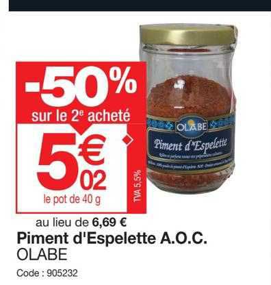 piment d'espelette aoc olabe