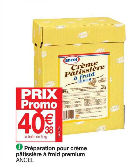 préparation pour crème pâtissière à froid premium ancel